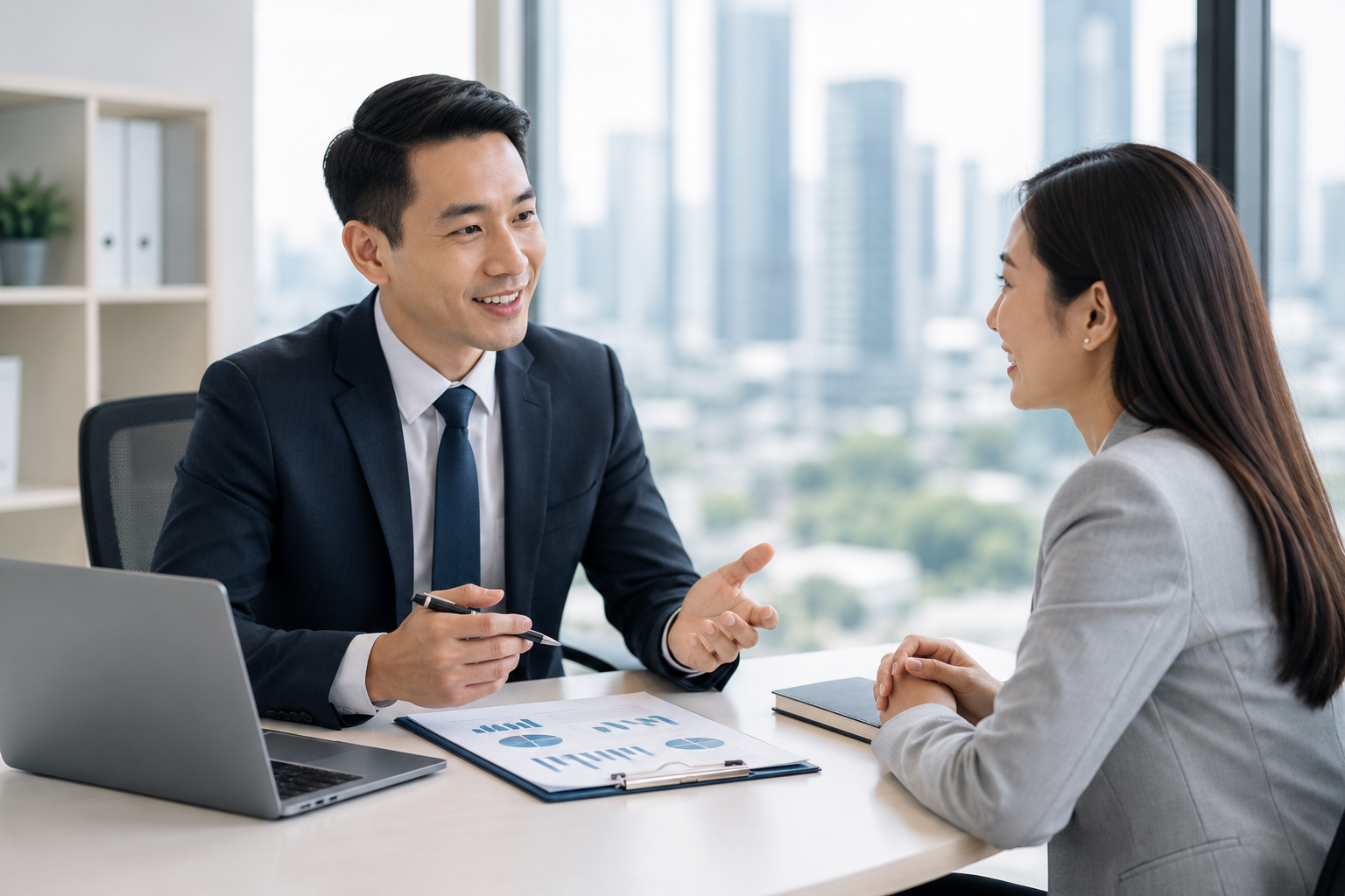 Corporate benefits consultation with business owner